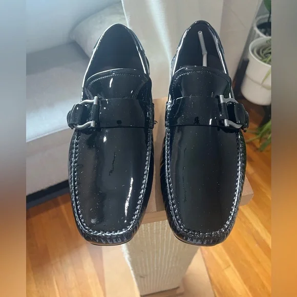Salvatore Ferragamo Gancini Black Side Buckle Patent Leather Mens Loafers Sz 9 Gancini loafer - Men | Ferragamo main image 2